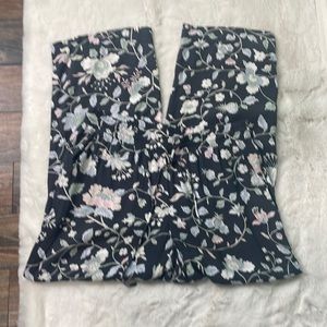 Loft, gray floral pants, medium
